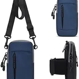 Sport Running Armband Cell Phone Holder Crossbody Purse Belt Pouch Arm Bag for Samsung Galaxy S21 FE S23 S22 Ultra S20 Plus/Google Pixel 6a 7 6 5 4 XL/iPhone 13 14 Pro Max BLU View 2 TCL 10L (Blue)-image-14