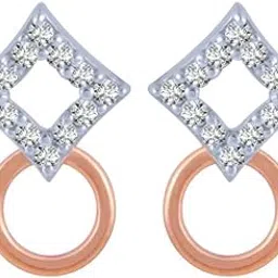 p.c. chandra jewellers 18k (750) Rose Gold and Diamond Stud Earrings for Women-picture-42