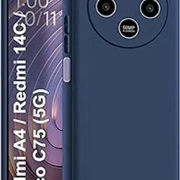 CEDO Redmi A4 / Redmi 14C / Poco C75 (5G) Back Cover | Camera Bump Protection & Inner Velvet Fabric Lining | Ultra Slim Matte Soft Rubberised Case Cover (Blue)-picture-30