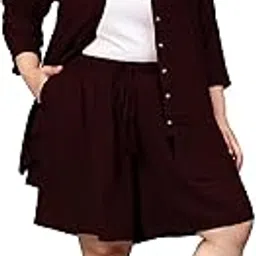 indietoga Women Plus Size Solid Rayon Co ord Set (2XL to 7XL)-picture-12