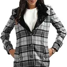 honnete Notched Lapel Fur Collar Single-Breasted Trench Winter Coat for Women-picture-36