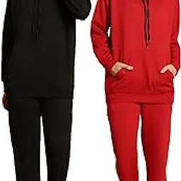 mack jonney Solid Hooded Cotton Fleece Track suit for Women (Pack of 2)(Kangaroo Pockets)-MACK51815-picture-36