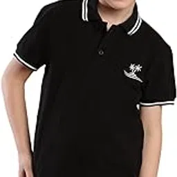 Li'l Tomatoes Boy Cotton Blend Solid Regular Fit Polo Shirt (GBT-S24-1409_Black)-picture-17