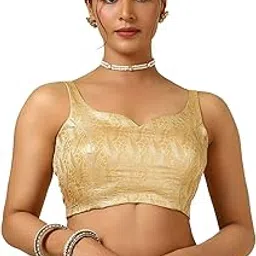 soch Womens Tussar Zari Woven Padded Blouse image 1