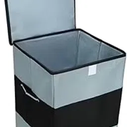 renew derma Casual Grey Backpack with Lid and Side Handles, Storage for Clothes and Toys, Durable-picture-38