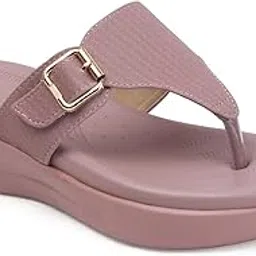 charmwalk Women’s Stylish Comfortable Wedge Flip-Flops with Adjustable Buckle – Casual Sandals for Ladies-picture-24