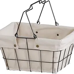 Habiter Wire Fabric Basket S FW-601-IV Ivory W 13.2 x D 9.8 x H 6.5 inches (33.5 x 25 x 16.5 cm) (not including handle)-picture-41
