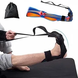 Foot and Calf Stretcher for Plantar Fasciitis, Leg Stretch Band，Improve Leg Stretching，Premium Physiotherapy Stretching Strap Improves Strength and Relief to Heel Spurs, Calf, Thigh and Hip (Black)-picture-27