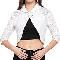 style quotient Womens Black Self Design Open Front Shrug-picture-29