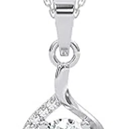 925 Sterling Silver Etta Solitaire Pendant Earrings Chain Necklace Jewellery Set | Platinum Plated, Swiss Zirconia |Gift for Women and Girls-image-64