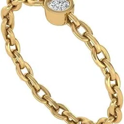 diamtrendz Pure 925 Sterling Silver Chain Band Ring | Gold, Rhodium, Rose Gold Plating Options | Cubic Zirconia American Diamond Ring for Women and Girls | Model RS01491-picture-47