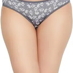 clovia Women's Polyamide Low Waist Outer Elastic Bikini Panty - Grey-picture-26