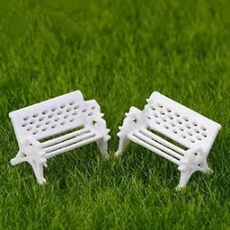 BHOOLU&GOOLU White Bench Fairy Doll Chairs Terrarium Moss Decor Miniature Figurines - 5 Pcs Set (Size: 3X2X2 CM)-picture-16
