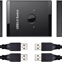 Xiwai USB 3.0 Bidirectional Switch Selector KVM 2 to 1 PCs Sharing or 1 to 2 Hub for Keyboard Mouse Scanner Printer-picture-48