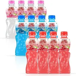 NATA FLOATS 12-Bottle Combo Pack | Fruit Juice with Nata De Coco | 250ml 4 Each - Litchi, Blueberry & Strawberry | Made in India | Energy Booster Drink l Tasty & Affordable l Drink - Chew - Flaunt-picture-46