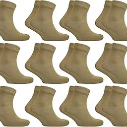 vdangi Men & Women Police Khaki Dress Ankle Length Comed Cotton Socks Trekking Training Free Size - Pack Of 12 Pairs-picture-20