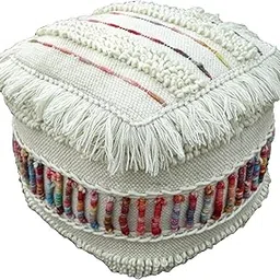 Christopher Knight Home Roth Boho Wool Pouf, Ivory and Multi-Colored 16” x 16”x16”-picture-33