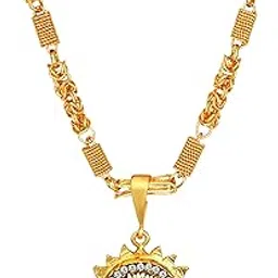 fashion frill Mens Jewellery Golden Chain For Men AD Sun Gold Plated Chain Locket Pendant Chians For Mens Boys Gold Plated Chain Locket Pendant-picture-11