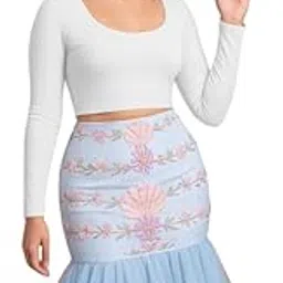 xolani Readymade Fitted Saree Blouse for Women Full Sleeve Square Round U Neck Regular fit Stretchable Pullon Western Stylish Crop Top VX1-picture-51