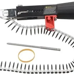 NityaEcommerce Automatic Chain Nail Gun Adapter – Collated Screw Autofeed Nailing Head for Electric Drill, Heavy-Duty Drywall & Woodworking Nail Gun Attachment with 50Pcs Chain Nails image 1