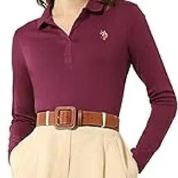 u.s. polo assn. Women's Solid Regular Fit Polo Shirt-picture-25