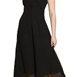 sakshi trader Women's Elegant Black Sleeveless Maxi Dress with Sheer Polka Dot Overlay – Evening Gown for Parties & Formal Events-picture-27