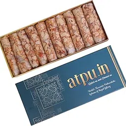 ATPU.IN Atreyapuram Sugar Dry Fruits Putharekulu (Papersweet) | Delicious South Indian Snack | Gi Tagged Mithai | Premium Sweet Gift Hamper (Kaju Badam, 10 Pcs Box (280 Gram))-picture-17