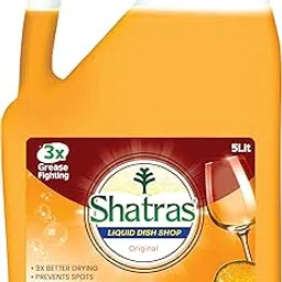 Shatras Dishwashing Liquid, Orange Scent - 5 Liters, Heavy Duty Grease Fighter, Spot-Free Shine, Glassware Safe-picture-32