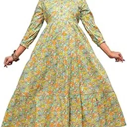 anuom Women's Pure Cotton All Over Printed Kurti Gown Feeding Dress Maternity Gown Feeding Nighty image 1