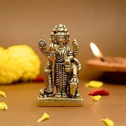 Ekhasa 100% Pure Brass Dattatreya Murti (Size: 7.5 cm) | Dattatreya Idol for Puja, Study Table, Pooja Room & Home Decor | Statue of Lord Dattatreya for Spiritual Enrichment | Datta Murti Sculpture-image-21