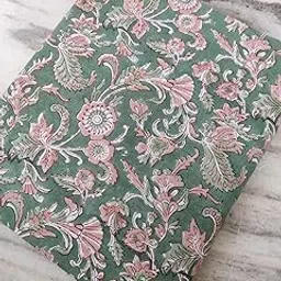 Comelyns Printed Cloth Materiel Fabric Cotton Hand Block Print Home Furnishing Fabric Dress Making Fabric (White_2.5Meter)-picture-63