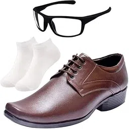 vitoria Fashionable l Men Brown Lace Formal Shoes with White Socks & White NV-picture-19