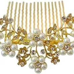vogue hair accessories Golden And White Pearl Comb Hair Clip For Women-picture-53