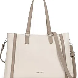 fastrack Structured Laptop Tote Bag for Women | Faux Leather Work Bag with 14-Inch Padded Sleeve, 3 Compartments, Zip & Magnetic Closure | Elegant Everyday Tote for Office, College & Commutes image 1