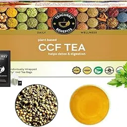 TEACURRY CCF Tea - 30 Tea Bags | CCF Detox Tea for asthma, digestive health, Improves eyesight and skin | Cumin Coriander Fennel Tea | 100% Natural Tea for Migraine Relief-picture-31