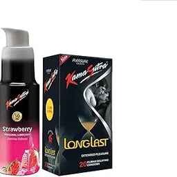 KamaSutra LongLast Condoms for men, 20 Count + Strawberry Lubricant Can, 50 ml-picture-43