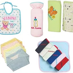 Fash-N-Vibe Light Blue Newborn Baby Starter Kit with Bib Bottle Cover Wrapping Sheets Nappies Napkin Set 0 to 3 Months Ideal for Travel Gifting Festive or Home Use_62-picture-10