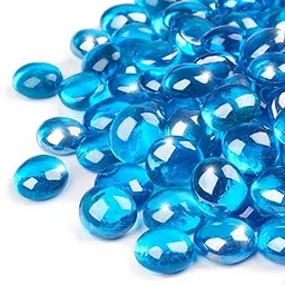 GASPRO 20lb Fire Glass Beads - 1/2-Inch Luster Fire Glass for Fireplace Fire Pit, Caribbean Blue Luster (20-Pound)-picture-11