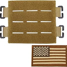 TAXATM Large Molle Patch Panel with Laser Cutting Loop, Molle Patch Display Holder for Backpack,5X4.3 Mini Patch Board Include American Flag Patch (Brown)-picture-11