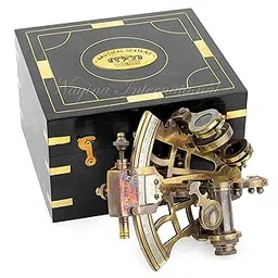 5" Nautical Sextant J Scott London Functional Replica with Wooden Box | Antique Brass Maritime Navigation Instruments for Mariners & Surveyors | Vintage Appeal Collectible Birthday Gift-picture-31