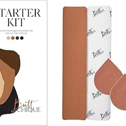 buttchique Starter Kit Pack of Breast Lift Pre-Cut Body Tape Strip (6 x 28 CM) & Stick-On Cotton Nipple Pasties Pair (Cinnamon)-picture-38