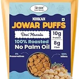 NIHKAN Roasted Jowar Puffs- Desi Masala Flavour | Healthy Ready to Eat 100% Millet Snacks | No Rice grits, No Maida, No Palm Oil, No preservatives - 70g-image-9