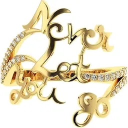 klifora diamonds Lab Grown Diamond Ring for Women | “Never Let You Go” Script Promise Ring | 0.22Ct (34 Diamonds) | 14K Gold | Romantic Promise & Engagement Gift for Women-picture-49