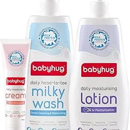 Babyhug Moisturising Cream 50 ml, Milky wash 400 ml & Moisturising Lotion 400 ml Combo-picture-21