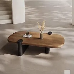 Gharaana Rooted Centre Table, Solid Wood with Dark Walnut Finish, Contemporary Design, 40x20x16 Inches-picture-30