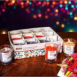 Pure Source India Votive Scented Candle for Home Decor, Party, Weeding, Birthday & Diwali Decoration (Pack of 12) (Rose, Jasmine, Lavender) image 1