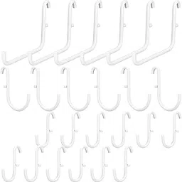Moxweyeni 24 Pcs Pegboard Accessories Organizer Kit, Peg Board Hooks Set, Pegboard Accessories Compatible with Ikea Skadis Pegboard, Pegboard Hooks Set Metal Storage Tool Waterproof Home Indoor Supply-picture-21