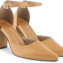 jm looks Casual & Stylish Block Heeled Sandals For Women & Girls | Formal Pointed Toe Heels | With Ankle Loop |-picture-16