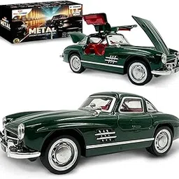 Wembley Diecast Metal Vintage Car| Premium Toy with Unique Lights & Sound Effect| Feature-Packed Pull Back Model Car with Openable Doors, Hood & More (Green), 3+ Years-picture-27