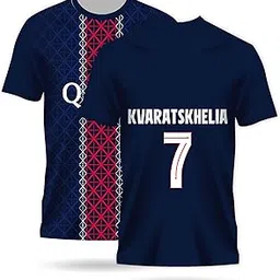 loopstitch Khvicha Kavaratshelia Jersey Paris Jersey Number 7 Football Jerseys for Men's image 1